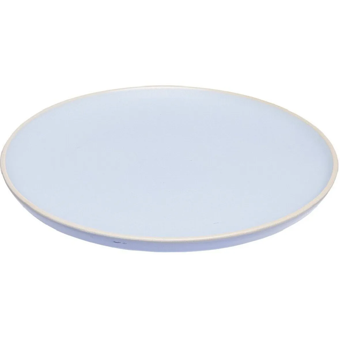 Gifi Assiette plate en faïence bleu turquoise avec liseré crème| Vaisselle Et Accessoires De Table