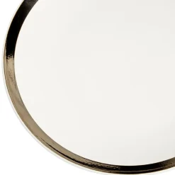 Gifi Assiette plate en faïence avec liseré doré| Vaisselle Et Accessoires De Table