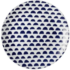 Gifi Assiette plate en porcelaine décor bleu Ø 27 cm| Vaisselle Et Accessoires De Table