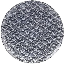 Gifi Assiette plate en porcelaine décor vague japonaise| Vaisselle Et Accessoires De Table