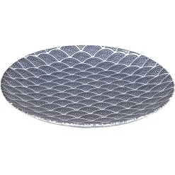 Gifi Assiette plate en porcelaine décor vague japonaise| Vaisselle Et Accessoires De Table