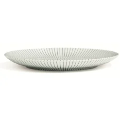 Gifi Assiette plate en porcelaine décor rayures soleil| Vaisselle Et Accessoires De Table
