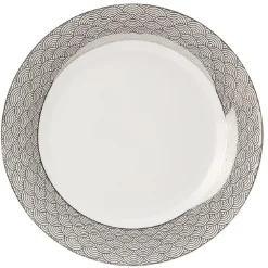 Gifi Assiette plate en porcelaine motif argenté| Vaisselle Et Accessoires De Table