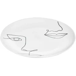 Gifi Assiette plate en porcelaine blanche| Vaisselle Et Accessoires De Table
