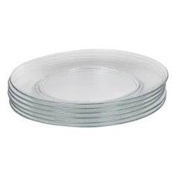 Gifi Assiette plate en verre transparent x6| Vaisselle Et Accessoires De Table