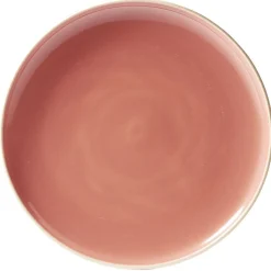 Gifi Assiette plate faïence Terracotta avec liseré crème| Vaisselle Et Accessoires De Table