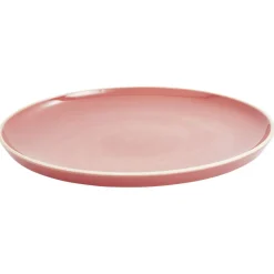 Gifi Assiette plate faïence Terracotta avec liseré crème| Vaisselle Et Accessoires De Table