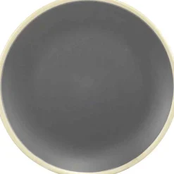 Gifi Assiette plate grise bordures blanches| Vaisselle Et Accessoires De Table