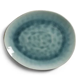 Gifi Assiette plate grès effet artisanal 28,5x24cm| Vaisselle Et Accessoires De Table