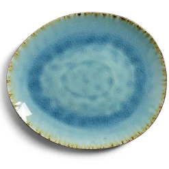 Gifi Assiette plate grès effet artisanal 28,5x24cm| Vaisselle Et Accessoires De Table