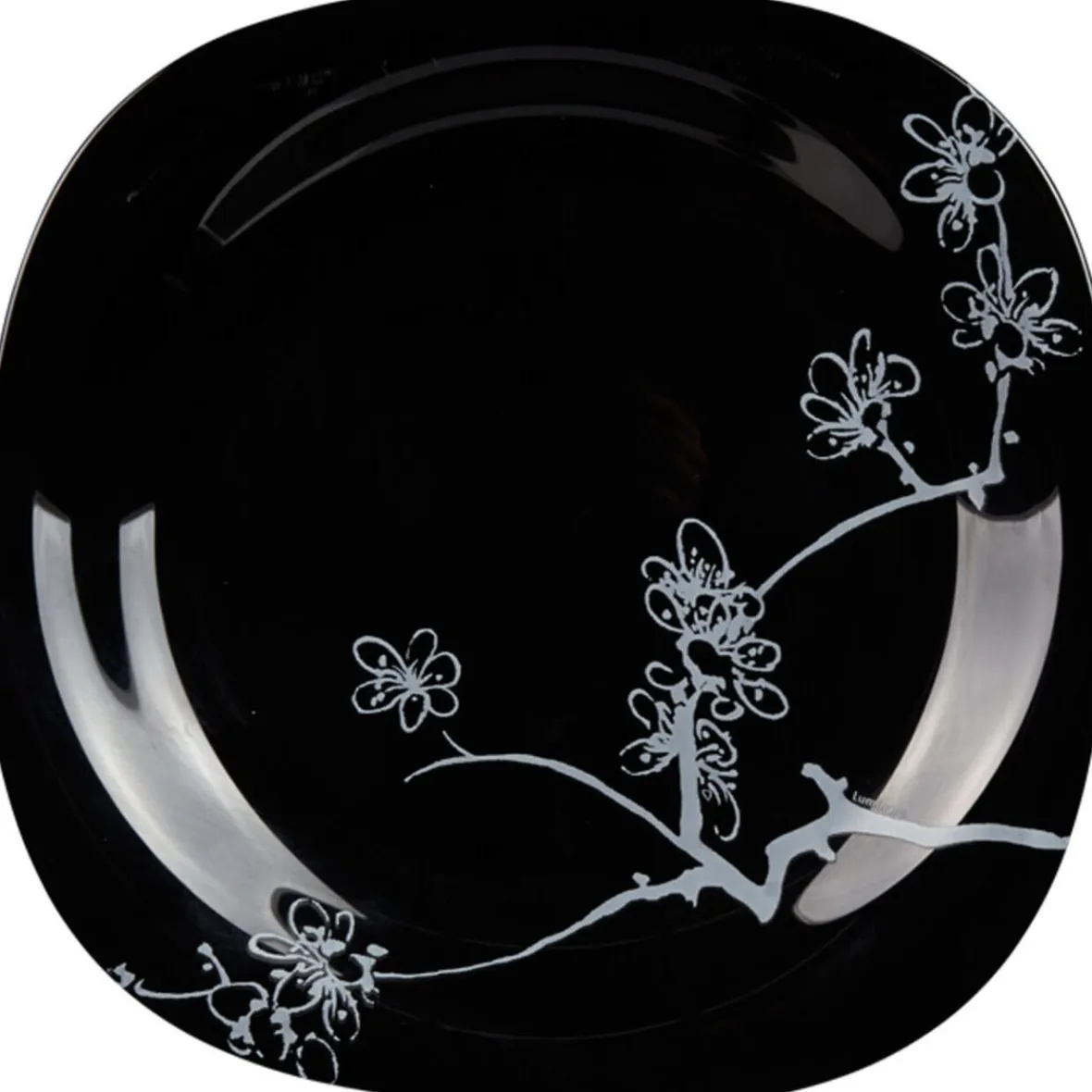Gifi Assiette plate Luminarc noir design asiatique Ming White| Vaisselle Et Accessoires De Table