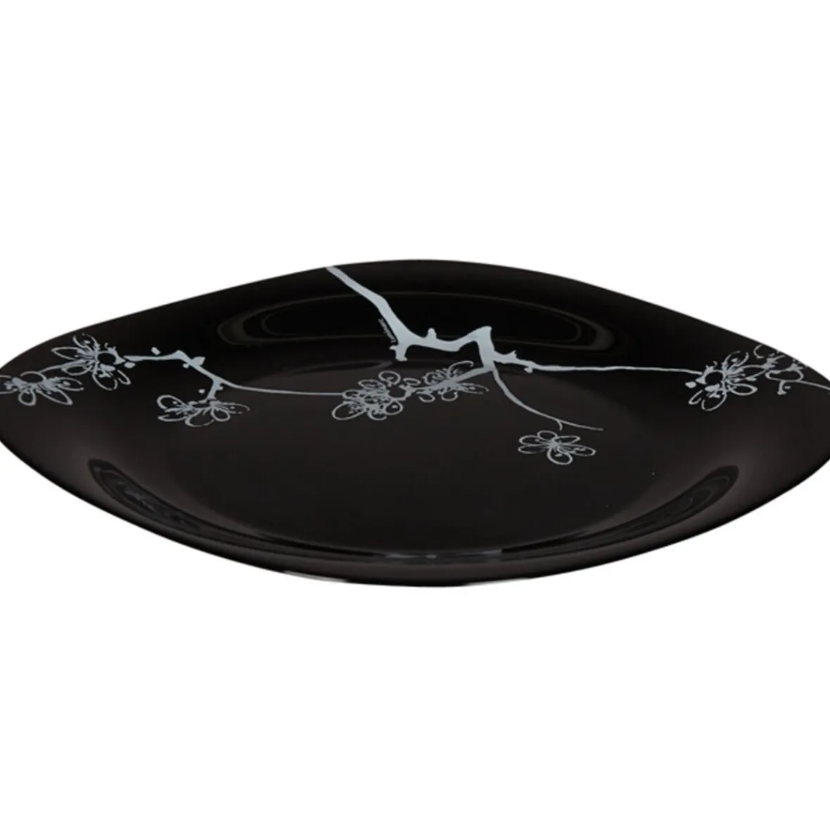 Gifi Assiette plate Luminarc noir design asiatique Ming White| Vaisselle Et Accessoires De Table