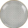 Vaisselle Et Accessoires De Table<Gifi Assiette plate motif carreau de ciment gris contour jaune