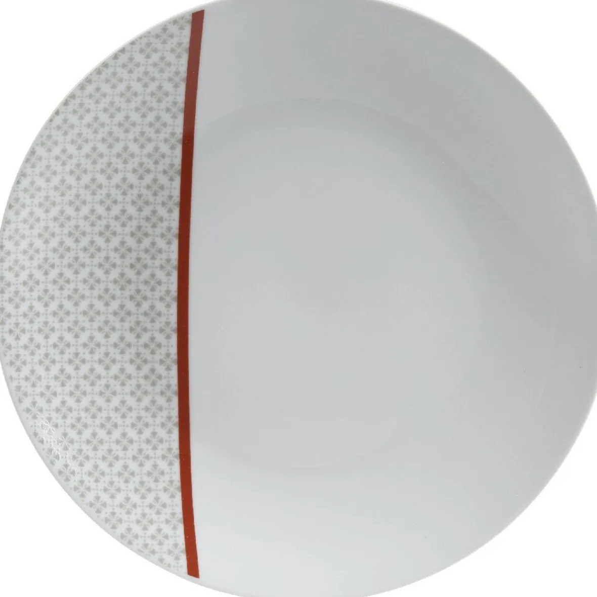 Vaisselle Et Accessoires De Table<Gifi Assiette plate Oreige décor trèfles et ligne rouge x4