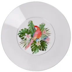 Gifi Assiette plate plastique perroquet exotique| Vaisselle Et Accessoires De Table