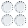 Gifi Assiette plate porcelaine blanche à pois noir x4| Vaisselle Et Accessoires De Table
