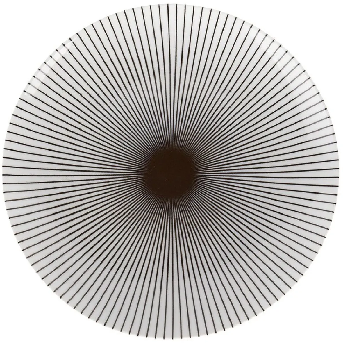 Gifi Assiette plate rayure noire et blanche| Vaisselle Et Accessoires De Table