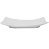 Gifi Assiette plate rectangulaire blanche incurvée| Vaisselle Et Accessoires De Table