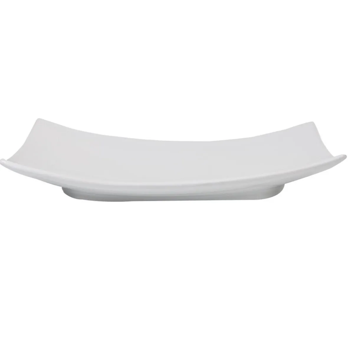 Gifi Assiette plate rectangulaire blanche incurvée| Vaisselle Et Accessoires De Table