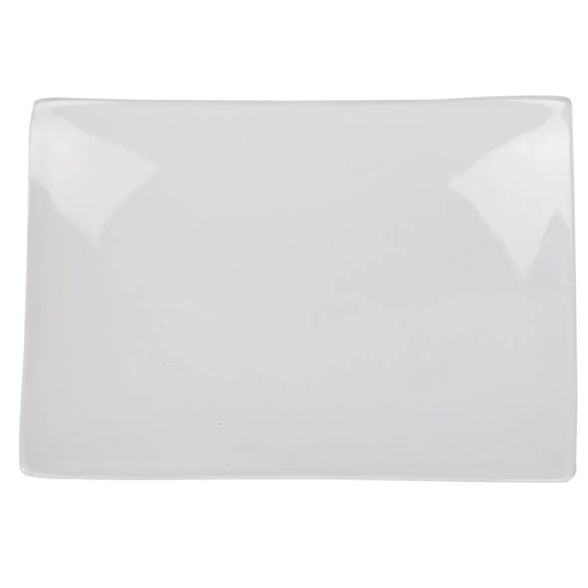 Gifi Assiette plate rectangulaire blanche incurvée| Vaisselle Et Accessoires De Table