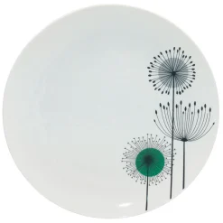 Gifi Assiette plate ronde aigrette pissenlit blanche| Vaisselle Et Accessoires De Table