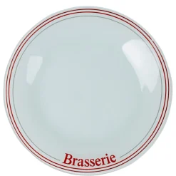 Gifi Assiette plate ronde blanche décor brasserie| Vaisselle Et Accessoires De Table