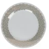 Gifi Assiette plate ronde blanche bordure dorée vague seigaiha| Vaisselle Et Accessoires De Table