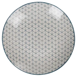 Vaisselle Et Accessoires De Table<Gifi Assiette plate ronde blanche motif géométrique bleu Urban