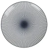 Gifi Assiette plate ronde blanche rayon bleu| Vaisselle Et Accessoires De Table