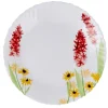 Gifi Assiette plate ronde blanche fleur rose Fantine| Vaisselle Et Accessoires De Table
