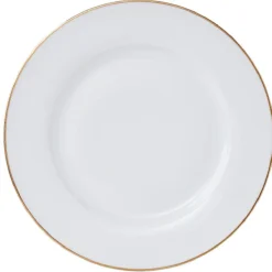 Gifi Assiette plate ronde blanche contour doré| Vaisselle Et Accessoires De Table