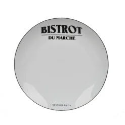 Vaisselle Et Accessoires De Table<Gifi Assiette plate ronde blanche motif étiquette noire Le Bistrot