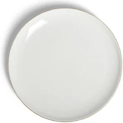 Gifi Assiette plate ronde blanc et doré Ø26cm porcelaine| Vaisselle Et Accessoires De Table