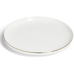 Gifi Assiette plate ronde blanc et doré Ø26cm porcelaine| Vaisselle Et Accessoires De Table