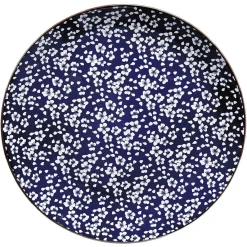 Gifi ASSIETTE PLATE RONDE BLEU ET BLANC| Vaisselle Et Accessoires De Table