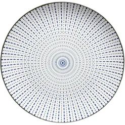 Gifi ASSIETTE PLATE RONDE BLEU ET BLANC| Vaisselle Et Accessoires De Table