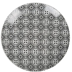 Vaisselle Et Accessoires De Table<Gifi Assiette plate ronde carreaux de ciment blanc noir Dakar