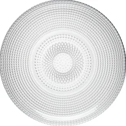 Gifi Assiette plate ronde effet relief blanc transparent Ø26,8 cm| Vaisselle Et Accessoires De Table
