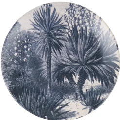 Vaisselle Et Accessoires De Table<Gifi Assiette plate ronde en faïence imprimé palmiers noir gris
