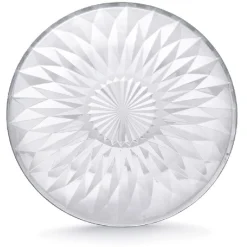 Gifi Assiette plate ronde fleur géométrique verre transparent| Vaisselle Et Accessoires De Table
