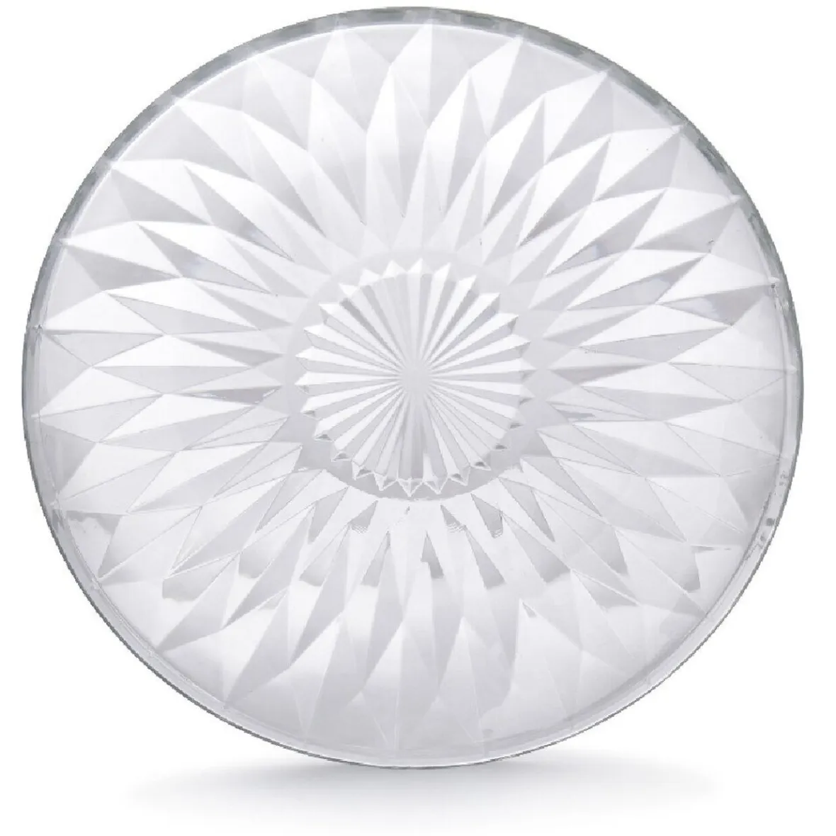 Gifi Assiette plate ronde fleur géométrique verre transparent| Vaisselle Et Accessoires De Table