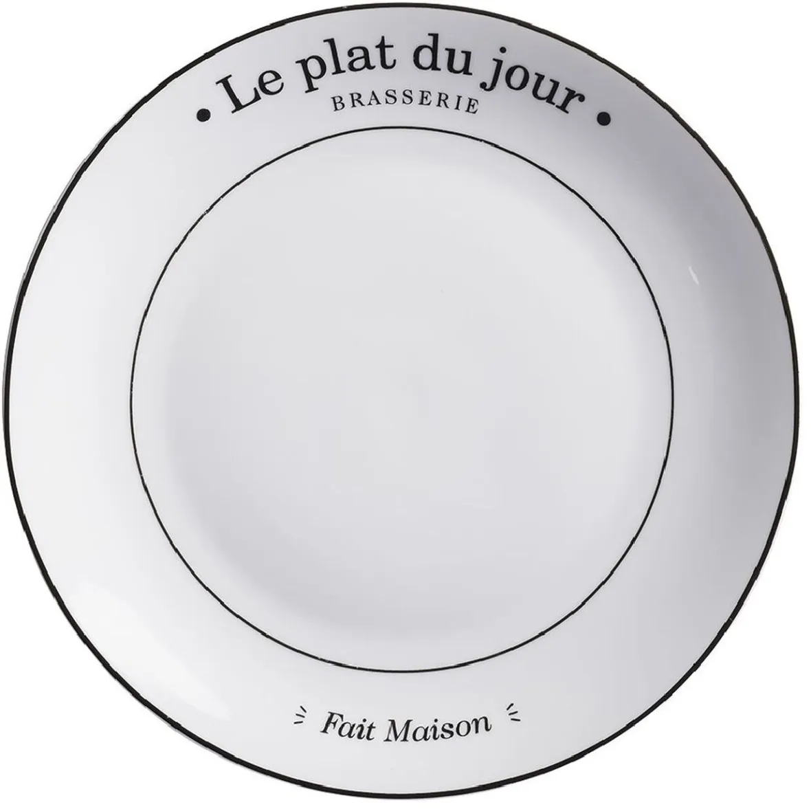 Gifi Assiette plate ronde Le plat du jour| Vaisselle Et Accessoires De Table