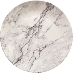 Gifi Assiette plate ronde motif marbre gris et blanc| Vaisselle Et Accessoires De Table