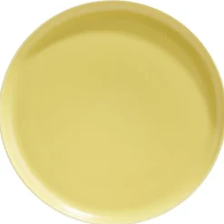 Gifi Assiette plate ronde Oslo porcelaine jaune uni| Vaisselle Et Accessoires De Table