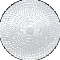 Gifi Assiette plate ronde Pampilles blanc transparent Ø 25 cm| Vaisselle Et Accessoires De Table