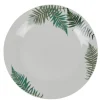 Gifi Assiette plate ronde style tropical jungle motif feuillage| Vaisselle Et Accessoires De Table