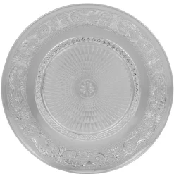 Gifi Assiette plate ronde transparente ciselée| Vaisselle Et Accessoires De Table