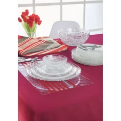 Gifi Assiette plate ronde transparente ciselée| Vaisselle Et Accessoires De Table