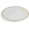 Gifi Assiette plate ronde verre transparent rebord doré Ø28cm| Vaisselle Et Accessoires De Table