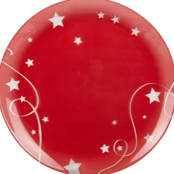 Gifi Assiette plate rouge design étoiles| Vaisselle Et Accessoires De Table